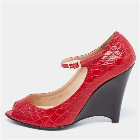 fendi red heels|fendi women' s wedge pumps.